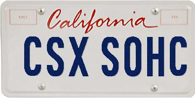 CSX_SOHC_California_Plate